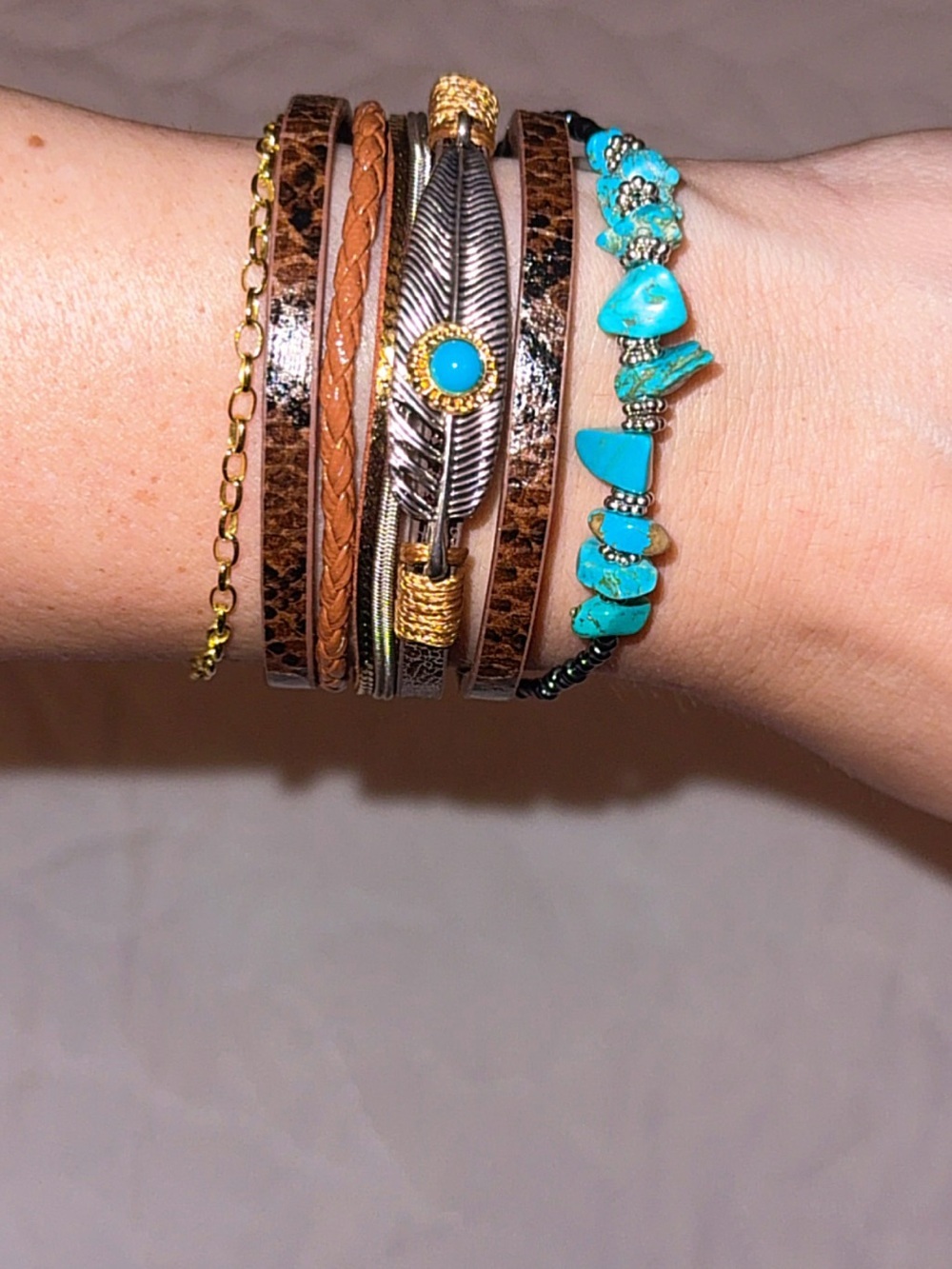 Turquoise Multi-Stack Women's Bracelet - Picture 4 of 8
